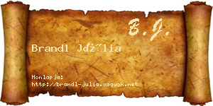 Brandl Júlia névjegykártya